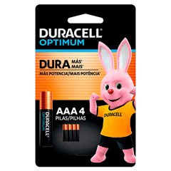 Duracell Pilha Alcalina AAA Optimum - Kit com 4 Unidades