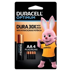 Duracell Pilha Alcalina AA Optimum - Kit com 4 Unidades