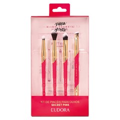Eudora Niina Secrets Secret Pink - Kit 4 Pincéis para Olhos