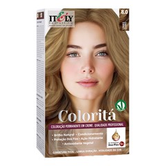Itely Coloritá Louro Claro - Kit Bisnaga Coloração nº 8.0 50g + Emulsão Reveladora 75ml + Creme de Tratamento Pós Coloração 15g