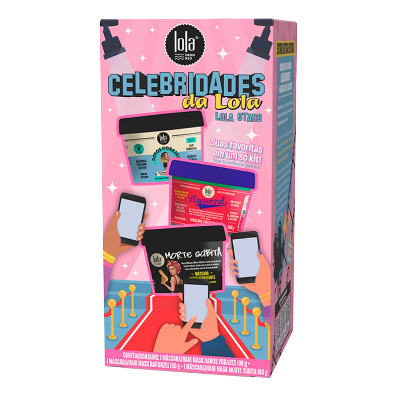 Lola - Kit Celebridades Máscara Danos Vorazes 100g + Máscara Rapunzel 100g + Máscara Morte Súbita 100g