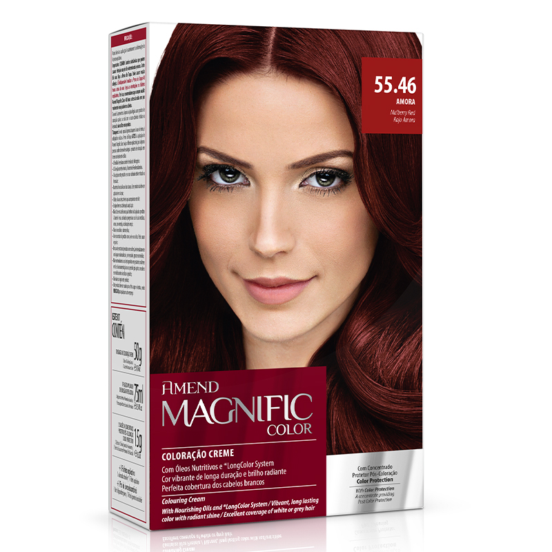 Amend Magnific Color Amora - Kit Bisnaga Coloração nº 55.46 40g + Emulsão Reveladora 60ml + Concentrado Protetor Pós Coloração Synergy Color 15g
