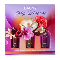 Bauny Vanilla, Desire e Mist - Kit 3 Mini Spray Perfumado Desodorante Corporal 60ml