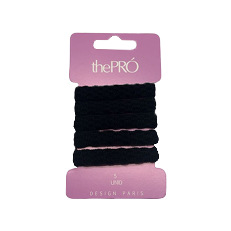 thePRÓ Preto - Kit de Elásticos de Cabelo Tamanho Pequeno Com 5 unidades - Ref. 24057M