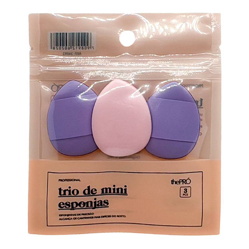 thePRÓ - Kit de Mini Esponjas de Maquiagem Com 3 Unidades - Ref. 24092