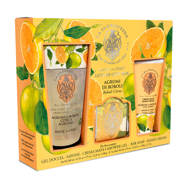 La Florentina Agrumi Di Boboli - Kit Big Ritual Creme Para As Mãos 75ml + Sabonete em Barra 106g + Gel Para Banho 200ml