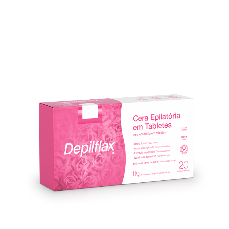 Depilflax Rosa - Cera Quente em Tabletes 1kg