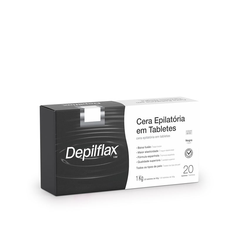 Depilflax Negra - Cera Quente em Tabletes 1kg