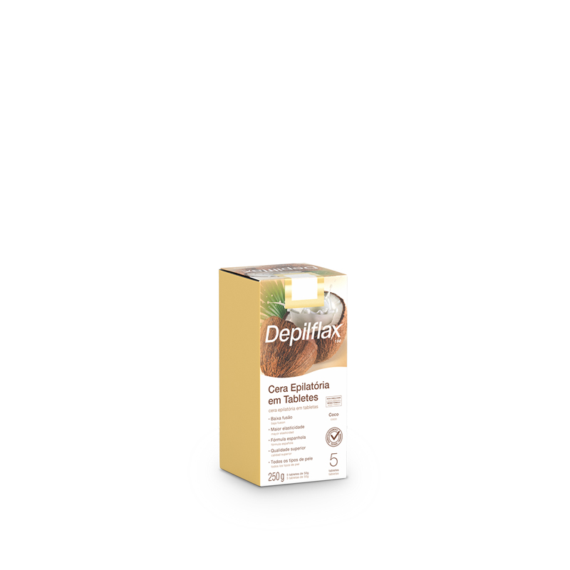 Depilflax Coco - Cera Quente em Tabletes 250g