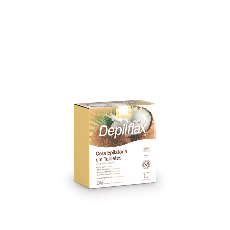 Depilflax Coco - Cera Quente em Tabletes 500g