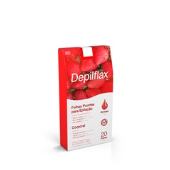 Depilflax Morango - Folhas Prontas Corporais com 20 Folhas