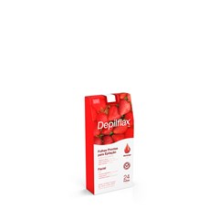Depilflax Morango - Folhas Prontas Faciais com 24 Folhas