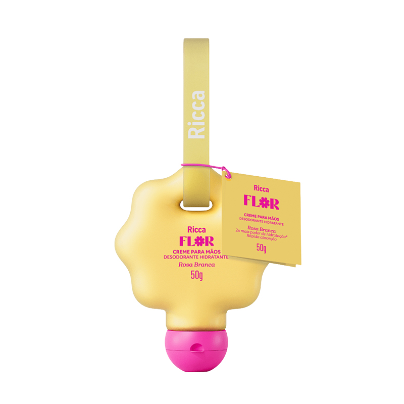 Ricca Flor Rosa Branca - Creme Perfumado Para Mãos 50g