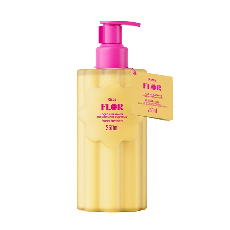 Ricca Flor Rosa Branca - Hidratante Desodorante Corporal 250ml