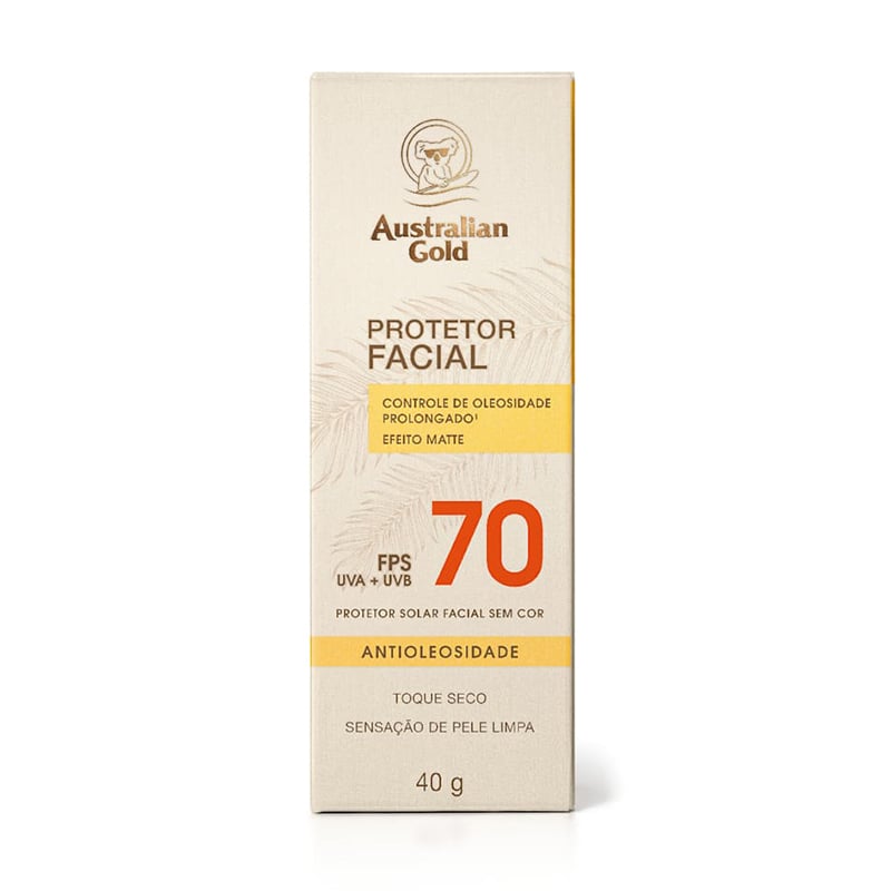 Australian Gold FPS 70 - Protetor Solar Facial Antioleosidade 40g