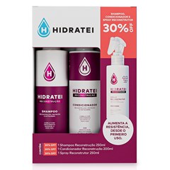 Hidratei Reconstrução - Kit Shampoo 200ml + Condicionador 200ml + Spray Capilar 250ml