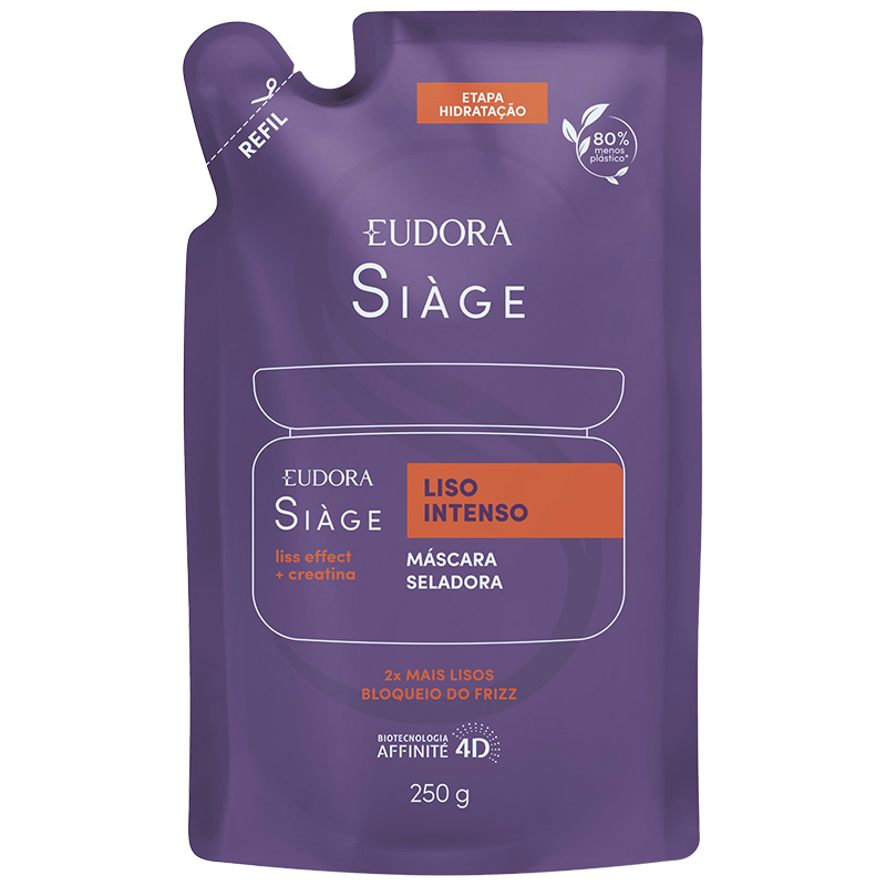 Eudora Siàge Liso Intenso - Refil Máscara Capilar 250g
