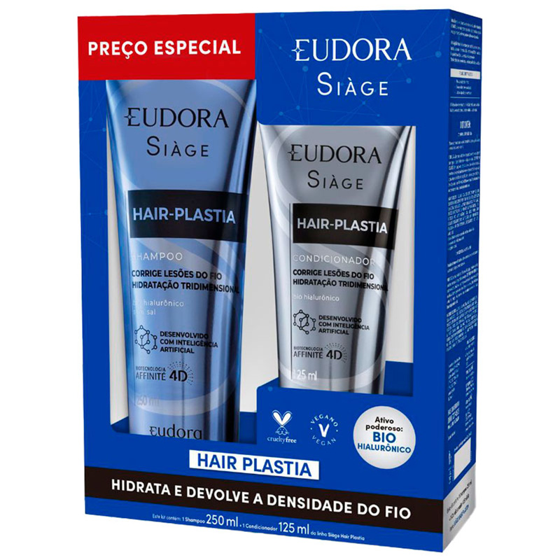 Eudora Siàge Hair-Plastia - Kit Shampoo 250g + Condicionador 125ml