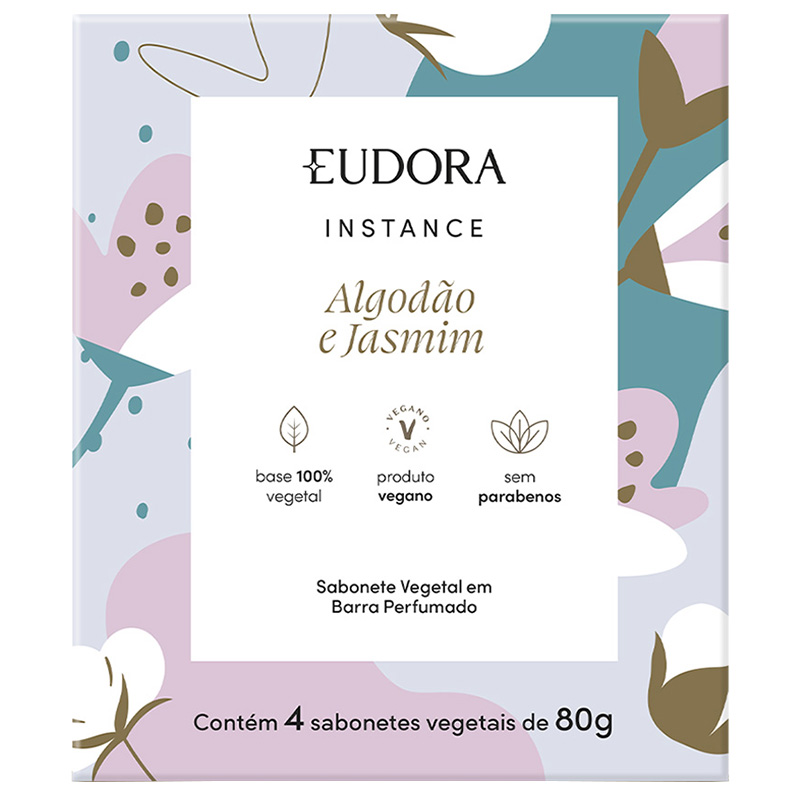 Eudora Instance Algodão e Jasmim - Sabonete em Barra 4x80g