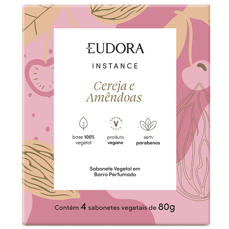 Eudora Instance Cereja e Amêndoas - Sabonete em Barra 4x80g