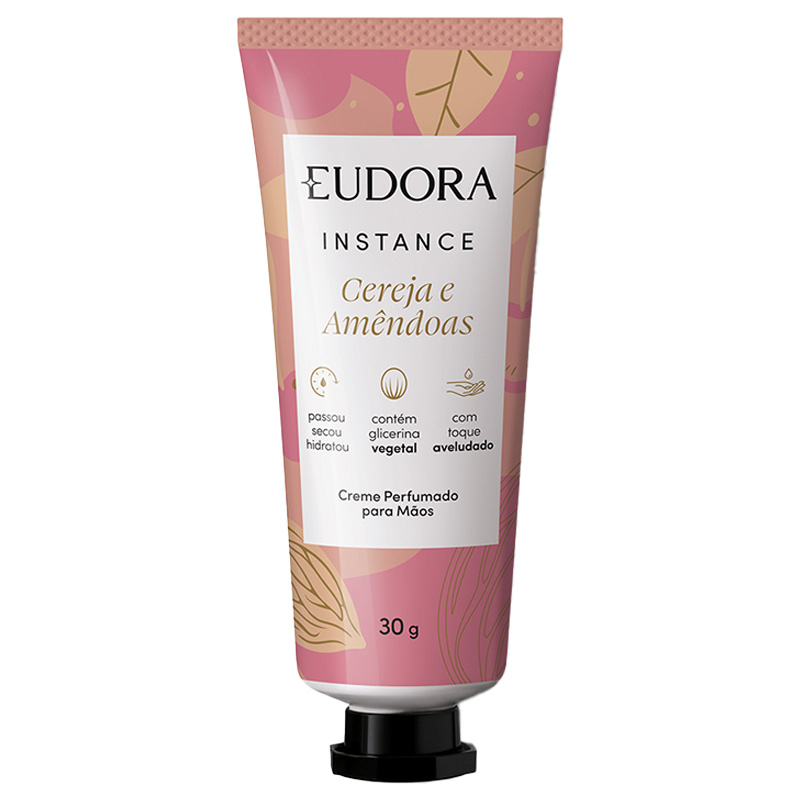 Eudora Instance Cereja e Amêndoas - Creme Perfumado para Mãos 30g