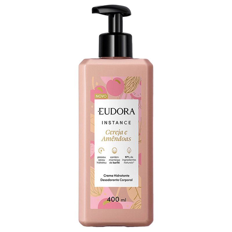 Eudora Instance Cereja e Amêndoas - Hidratante Desodorante Corporal 400ml