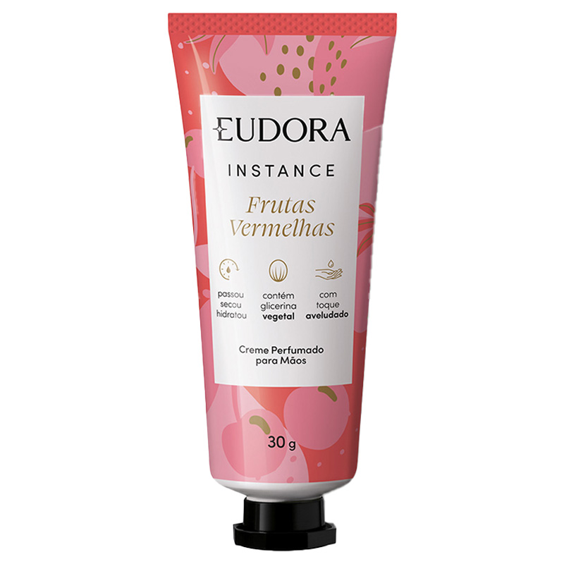 Eudora Instance Frutas Vermelhas - Creme Perfumado para Mãos 30g