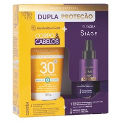 Kit Eudora Siàge + Australian Gold - Protetor Solar Australian Gold FPS 30 120g + Spray Resgate Imediato 100ml Siàge