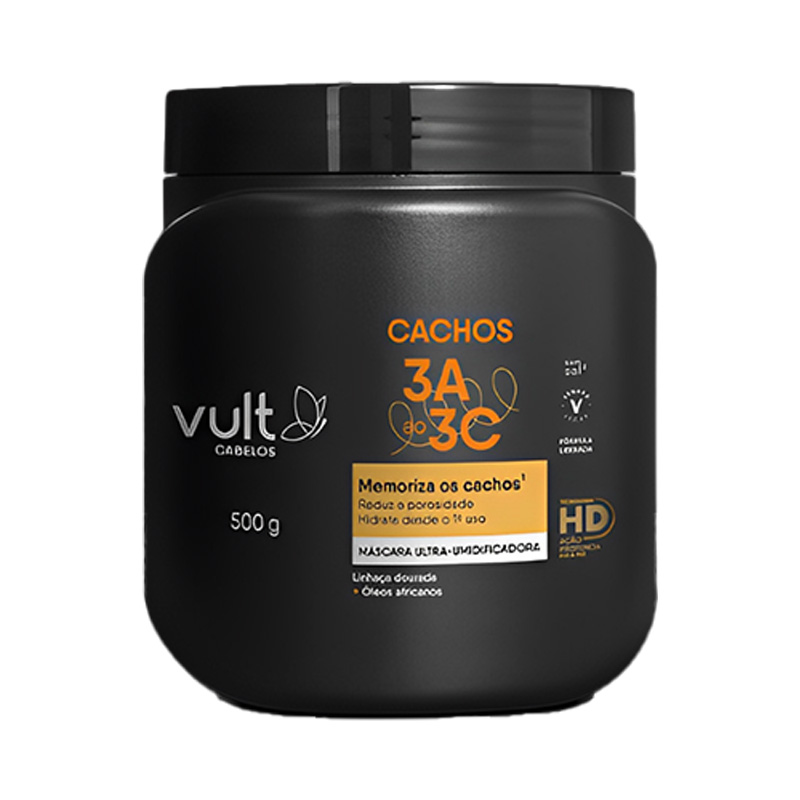 Vult Cabelos Cachos 3A ao 3C - Máscara Capilar 500g