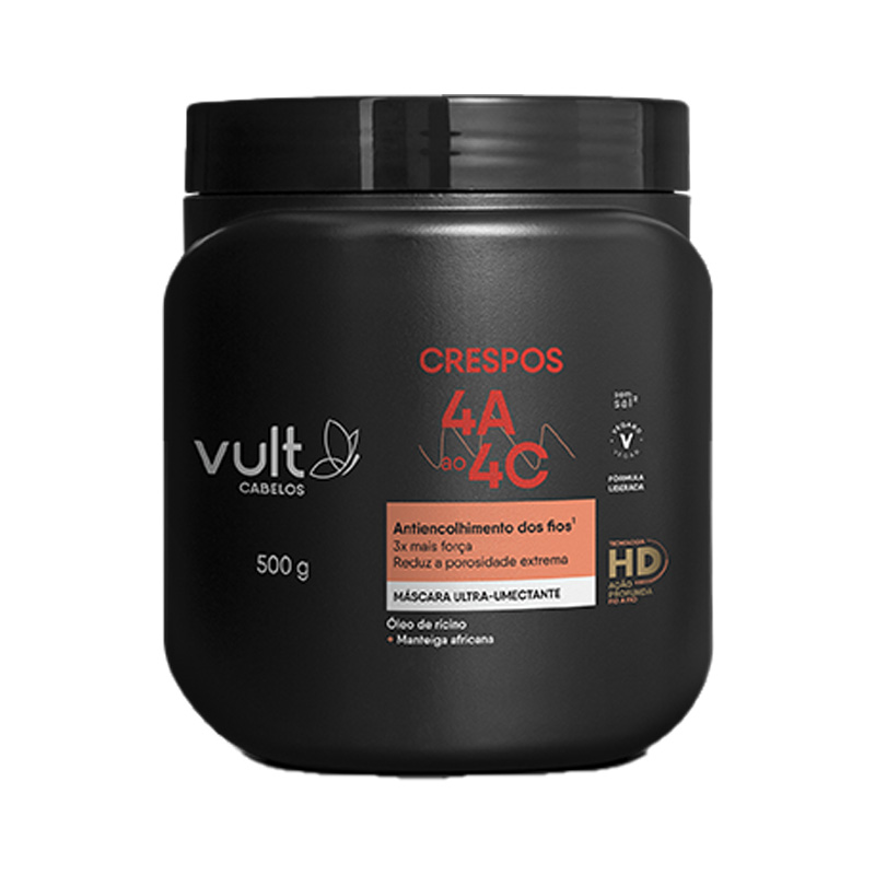 Vult Cabelos Crespos 4A ao 4C - Máscara Capilar 500g