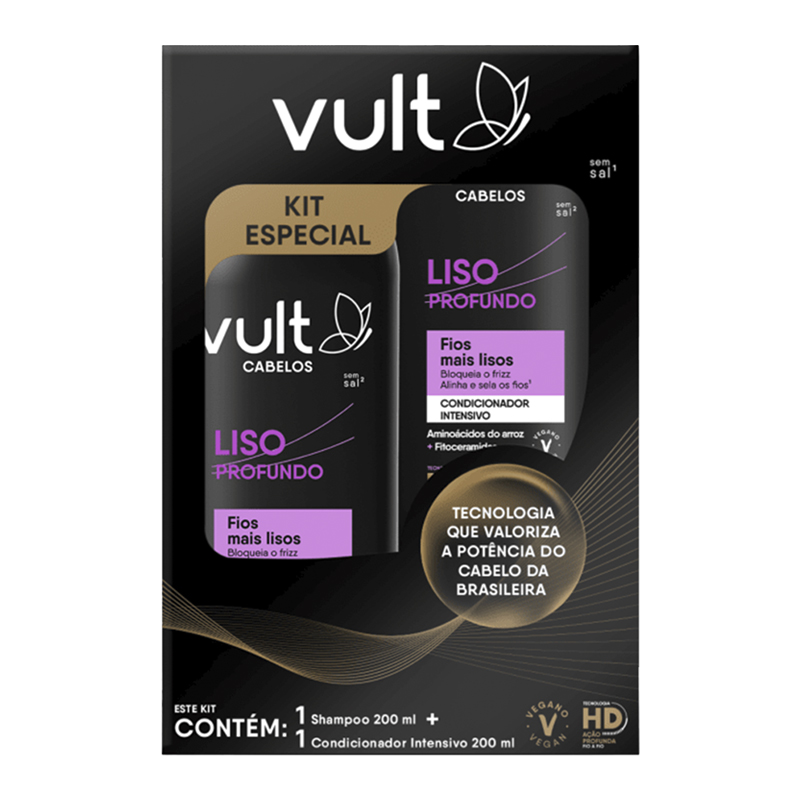 Vult Cabelos Liso Profundo - Kit Shampoo 200ml + Condicionador 200ml