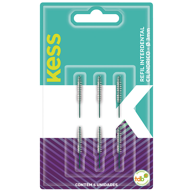 Kess - Refil Interdental Cilíndrico 3mm com 6
