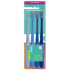 Kess Basic Anual - Pack com 4 Escovas Dentais Macias - Ref. 2102