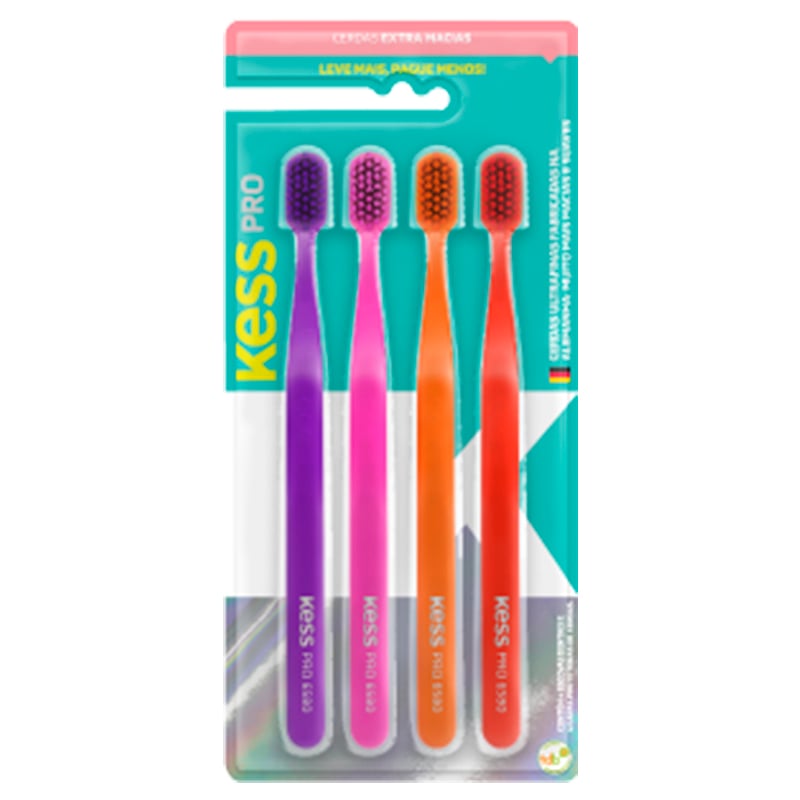 Kess Pro - Pack com 4 Escovas Dentais Extramacias - Ref. 2535